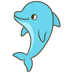 Obraz premium Cute Dolphin Vector Illustration