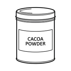 Cacao powder in a container illustration