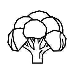 Obraz premium Broccoli Outline Simple Line Drawing