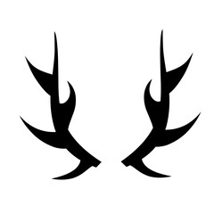 Deer antler silhouette vector
