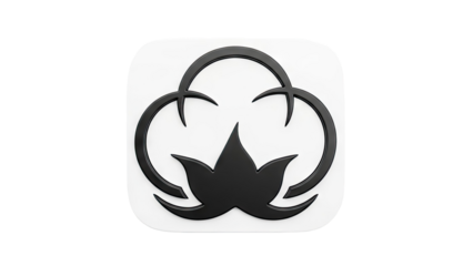 Black cotton logo on white background