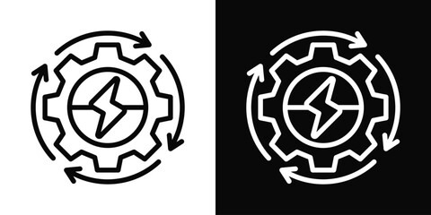 Obraz premium Energy Icon White And Black Background Style