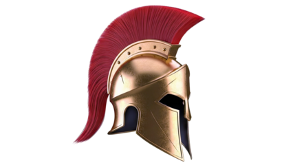 Golden Spartan Helmet with Red Plume
