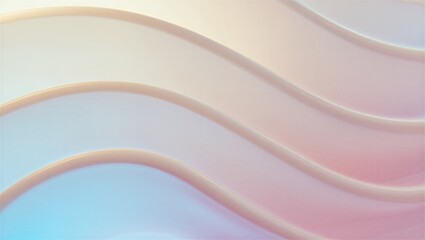 Fototapeta premium Soft pastel waves in gradient background with smooth curves