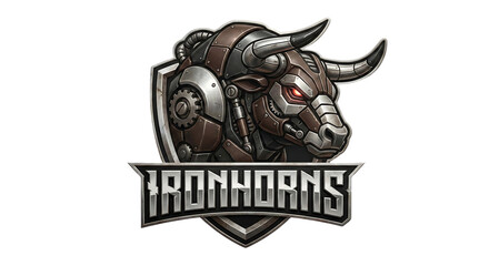 Iron Horns Mechanical Cyber Bull Esports Logo