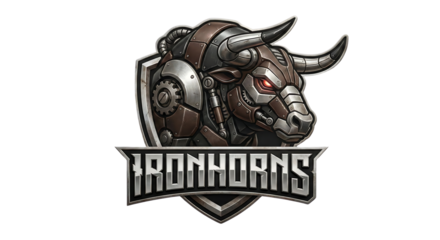 Iron Horns Mechanical Cyber Bull Esports Logo