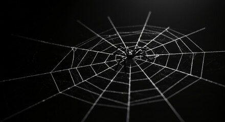 Obraz premium Black Widow Spider Web Close Up Halloween Creepy Insect Arachnid Photography Dark Background