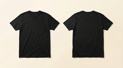 Classic Black T-Shirt Flat Lay Front and Back View