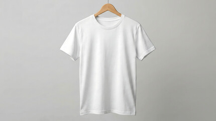 Clean White Cotton T-Shirt Hanging Mockup for Design