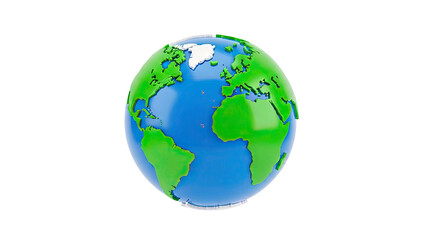 Fototapeta premium Stylized 3D Globe with Continents