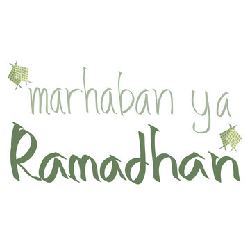 Welcome Ramadan writing style for greeting card decorations welcoming the holy month or Ramadan decorations