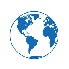 Fototapeta premium Blue and white globe app icon.