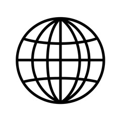 Obraz premium Globe icon with latitude and longitude lines.