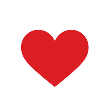 Simple Red Heart Vector Icon.