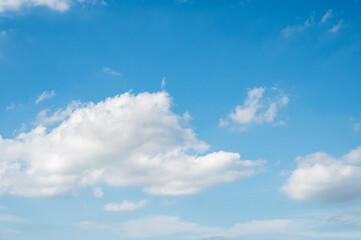 青空に浮かぶ白い雲　夏空