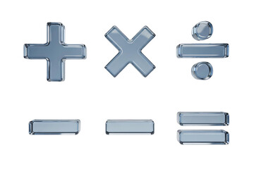 Obraz premium Mathematical symbols isolated on transparent background