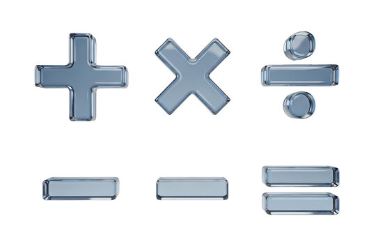 Mathematical symbols isolated on transparent background