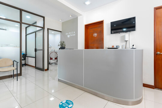 Modern dental clinic reception area waiting room