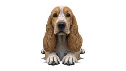 Cocker Spaniel Dog Lying Down, Front View