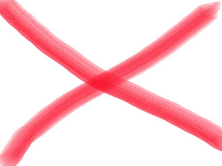 Red Crosed Line isolated on transparent Background 
