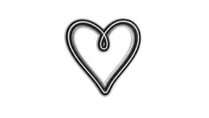 Abstract Black and White Heart Outline