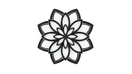 Black and White Geometric Flower Design