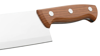 Close-up of a Kitchen Knife with Wooden Handle