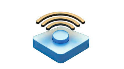 Blue Device with Wi-Fi Signal