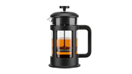 Black French Press with Tea