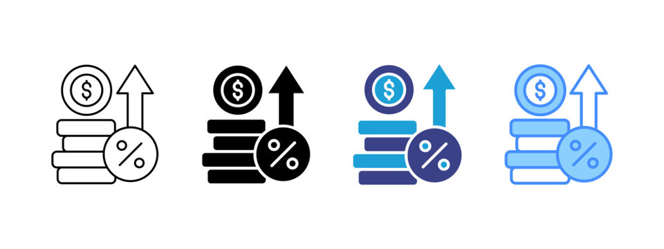 Interest icon set multiple style collection