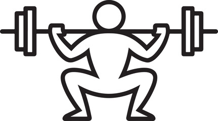 Man Doing Squats with Barbell Fitness Exercise Illustration