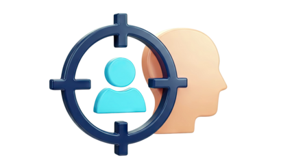 Targeted individual icon with head silhouette