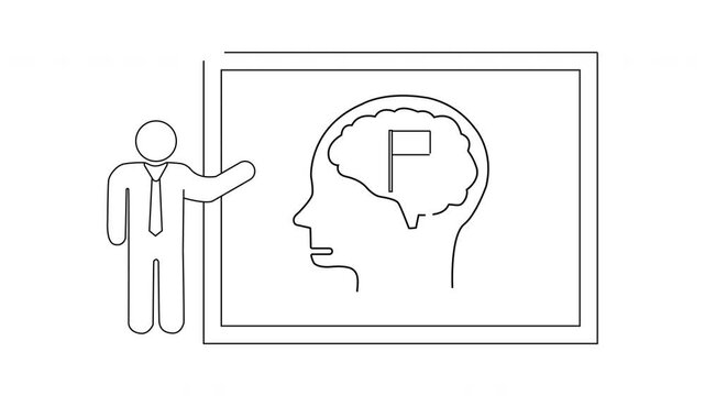 Presentation of Brain Functionality - Continuous Line Drawing Animation.
