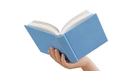 Blue Open Book Held in Hand
