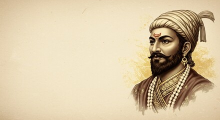 Chhatrapati Shivaji Maharaj Portrait Art – Maratha Warrior King History & Indian Heritage Images