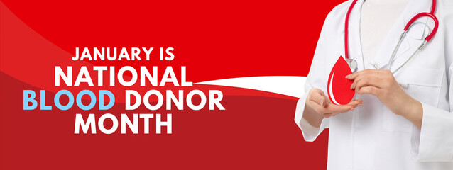 Professional displays a red blood drop on vibrant background