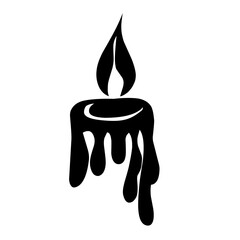 Melting candle silhouette vector