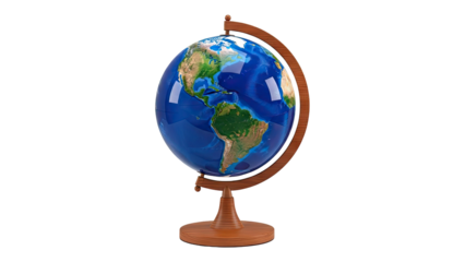 Desk Globe of Earth with Wooden Stand