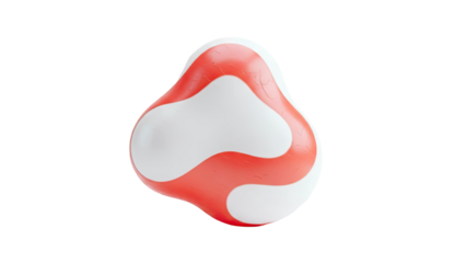 Abstract Red and White Organic Shape