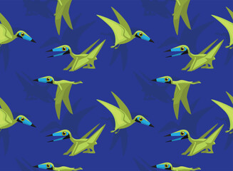 Nemicolopterus Flying Dinosaur Cartoon Seamless Pattern Background Wallpaper © bullet_chained
