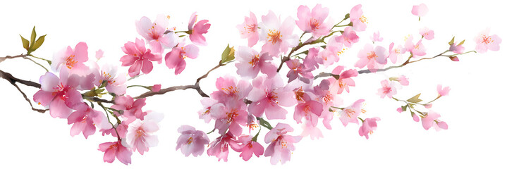 Obraz premium Elegant Cherry Blossom Watercolor - Spring Botanical Elements for Wedding and Greeting Designs