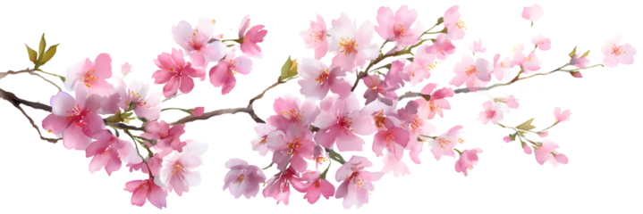 Elegant Cherry Blossom Watercolor - Spring Botanical Elements for Wedding and Greeting Designs