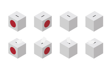 Obraz premium Japan Election Ballot Box Vector Isometric