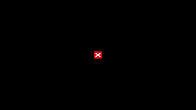 Approval and rejection icon animation for status and decision use. Tick and cross symbol animation for confirmation and error states. Simple status indicator icons for interface and feedback.