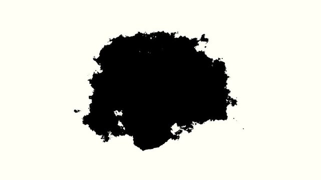 Abstract ink splash animation for creative transition and reveal. Grunge liquid blot motion element for video masking and overlays. Organic paint splatter shape animation for cinematic visuals.