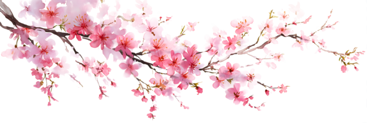 Elegant Cherry Blossom Watercolor - Spring Botanical Elements for Wedding and Greeting Designs