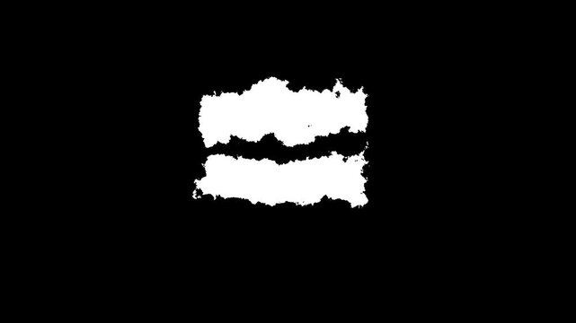 Minimalist acrylic brush stroke for text masking. Hand drawn paint texture transition for film social media and digital editing. Abstract ink brush matte animation for title and motion design.