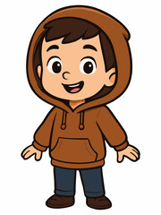 Obraz premium Cute Smiling Boy in Hoodie Cartoon Vector Illustration