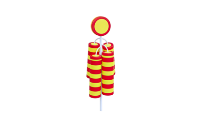 Cartoon Firecrackers on White Background