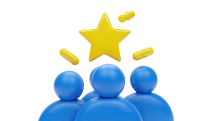 Abstract 3D figures with star and capsules